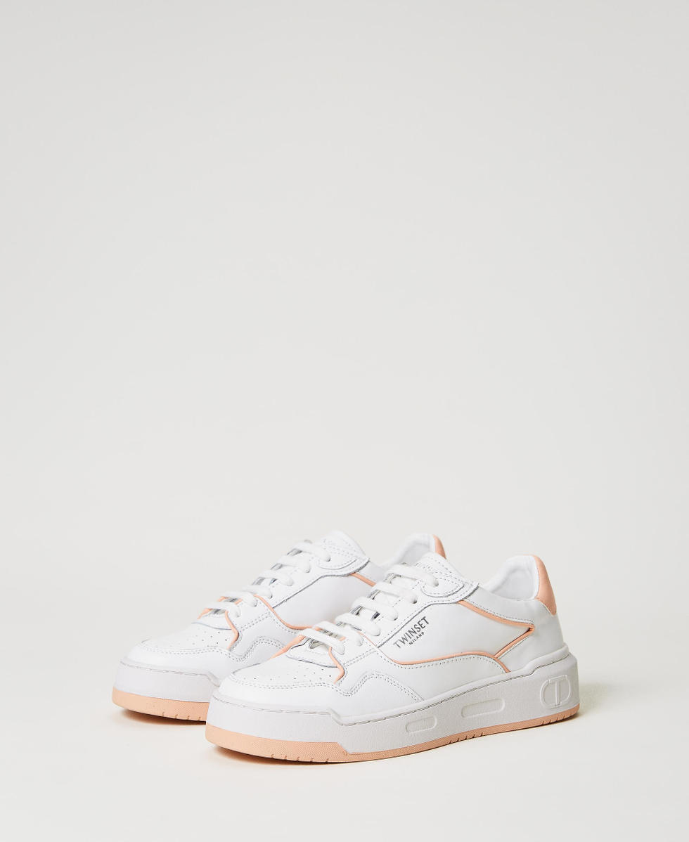 Baskets avec bords contrast&eacute;s Rose Mousse Femme 231TCP080_03895_02