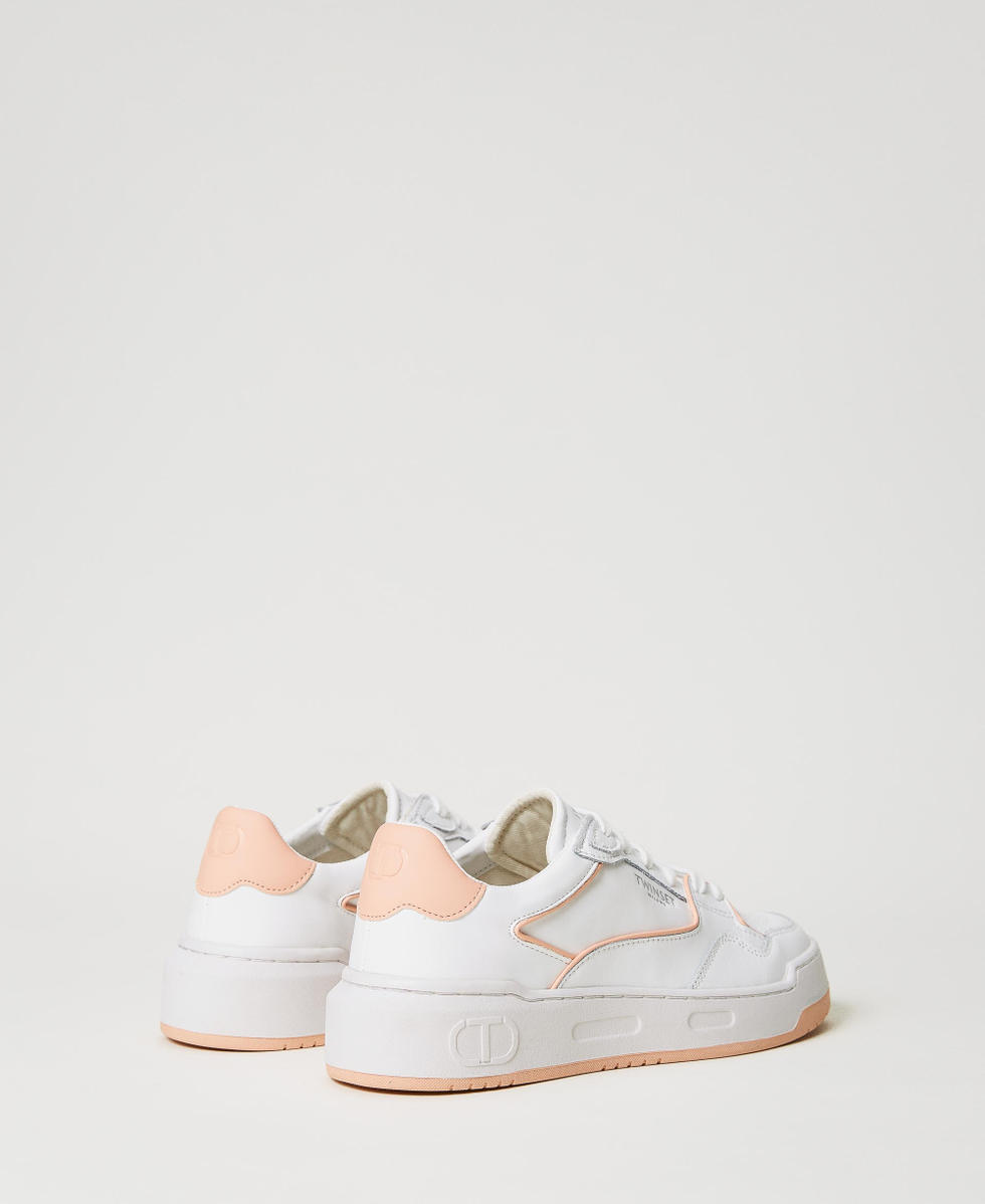 Baskets avec bords contrast&eacute;s Rose Mousse Femme 231TCP080_03895_03