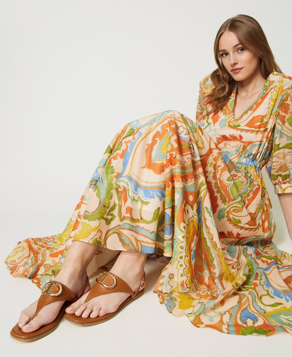 Riviera - Sandali Alla Schiava In Pelle Oro, Personalizzabile In Diversi Colori