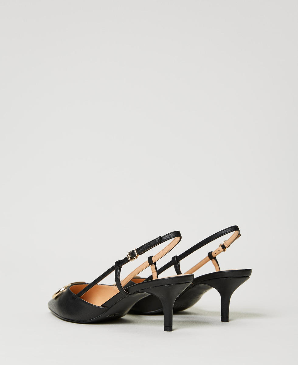 Black slingback court shoes online