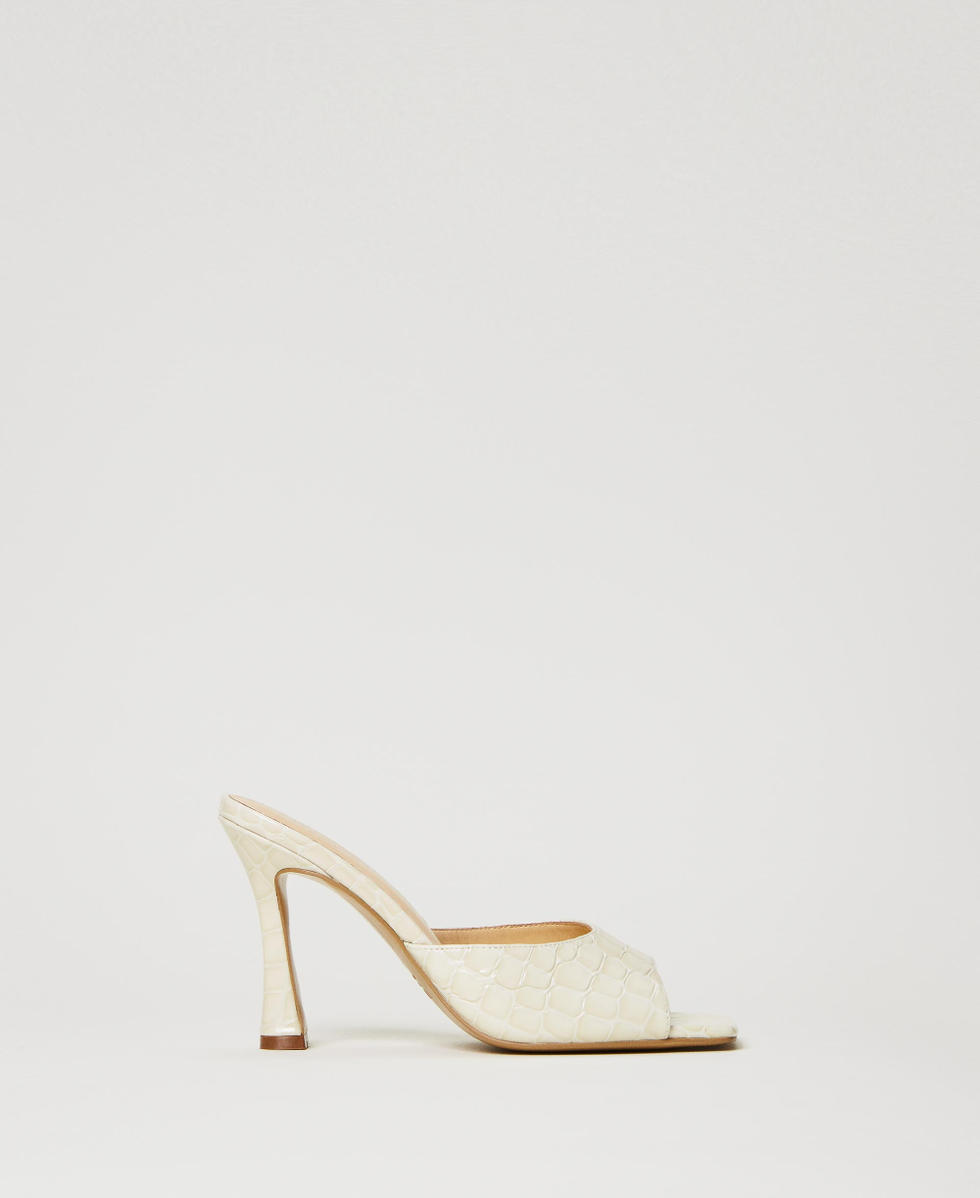 Sandali mules in pelle cocco