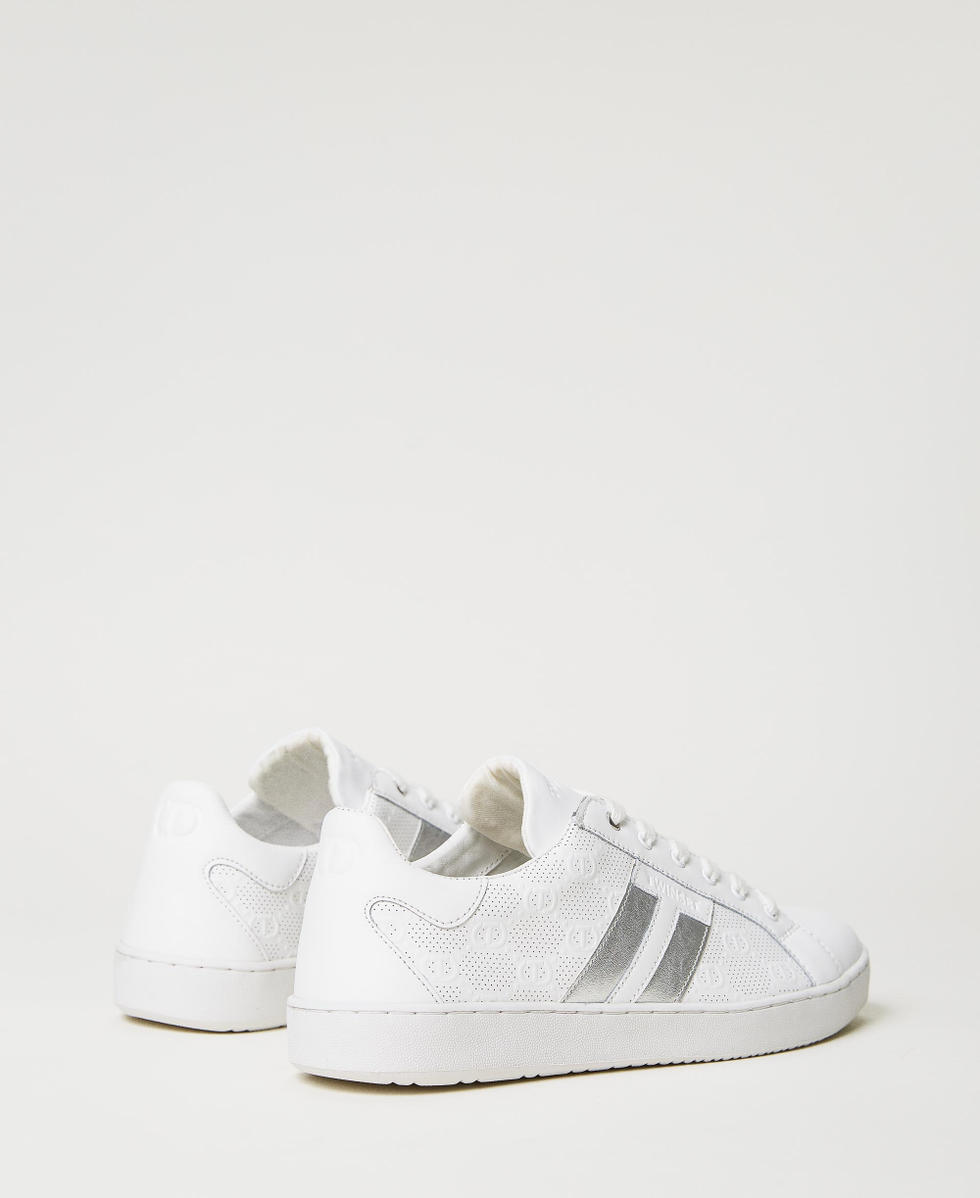 Baskets en cuir avec logo en relief