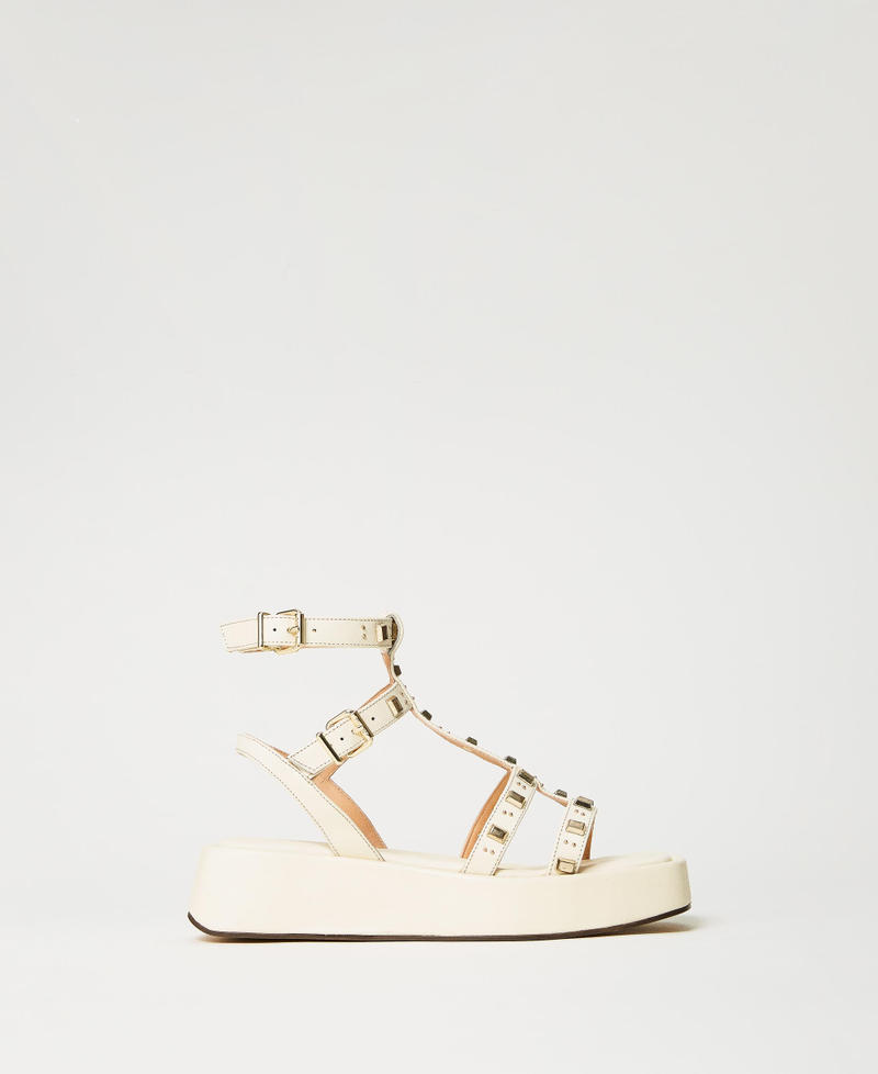 Sandali Asimmetrici Con Borchie Sfaccettate