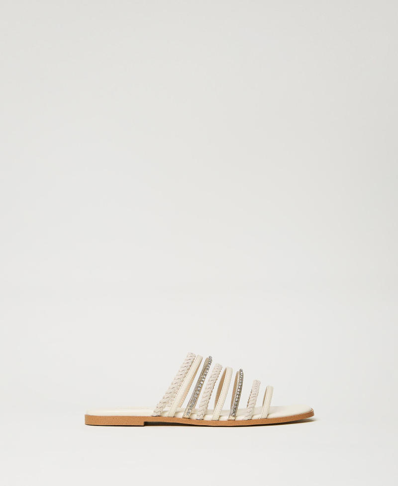 Slides with braids and rhinestones
