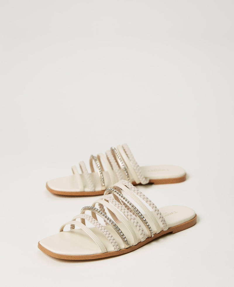 Slides with braids and rhinestones