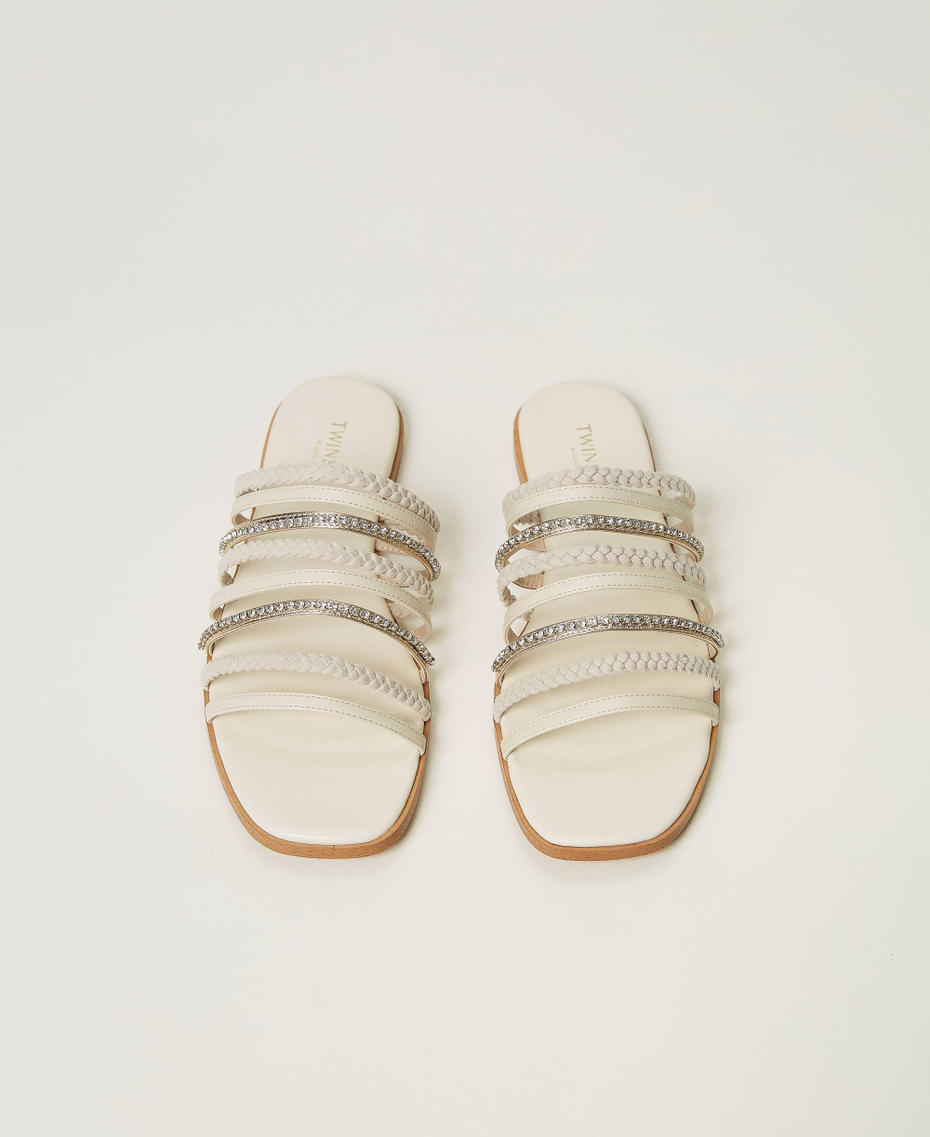 Slides with braids and rhinestones