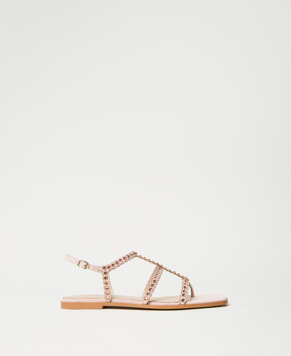 Sandali flat in full strass Rosa "Candy Peach" Donna 231TCT182_00867_01