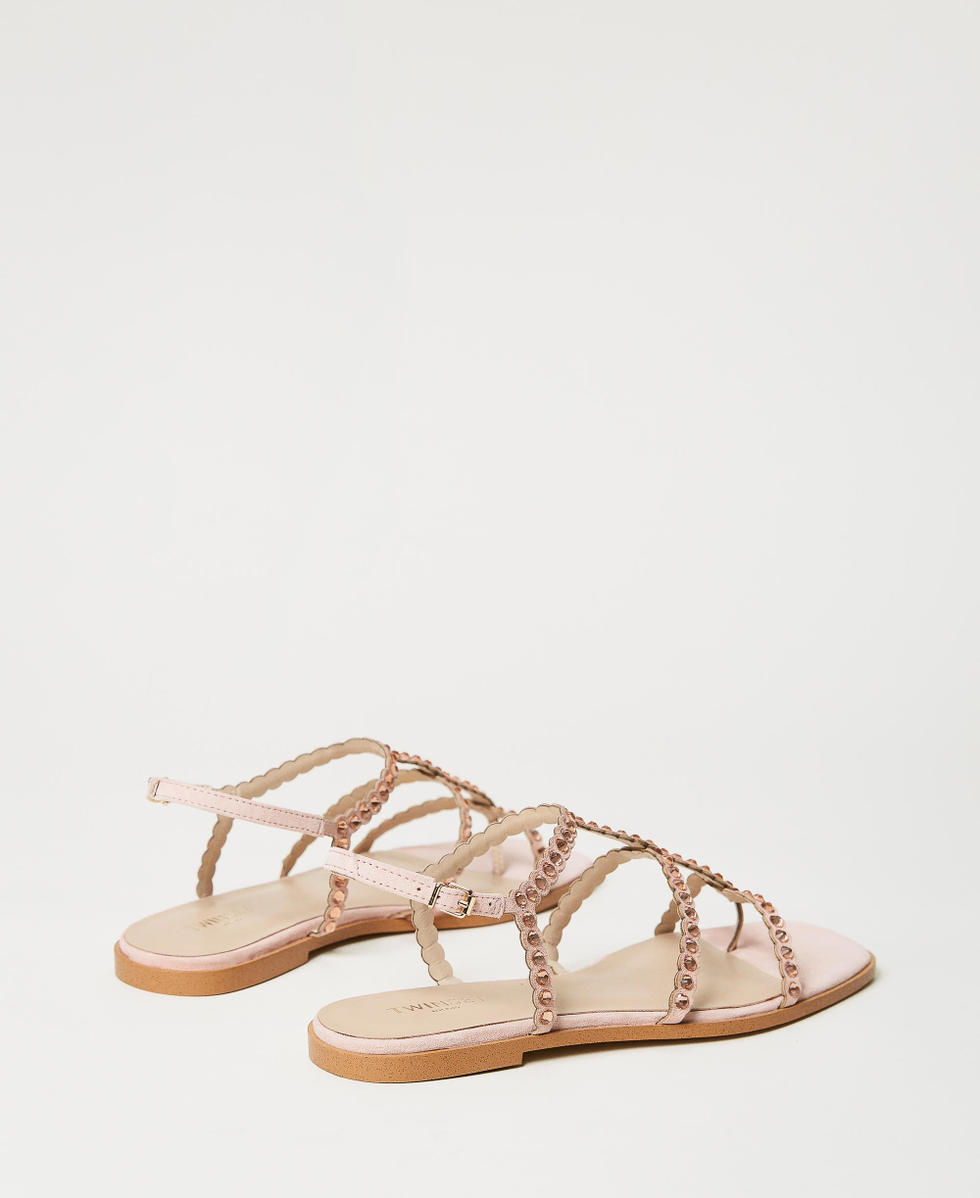 Sandali flat in full strass Rosa "Candy Peach" Donna 231TCT182_00867_03