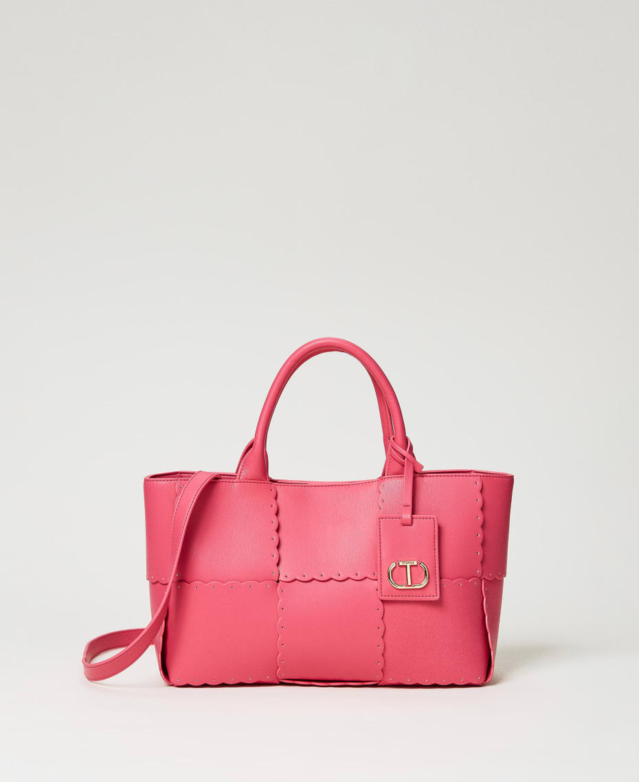 Borsa shopper 'Lucky' con intreccio Fuxia Donna 231TD8251_00009_01