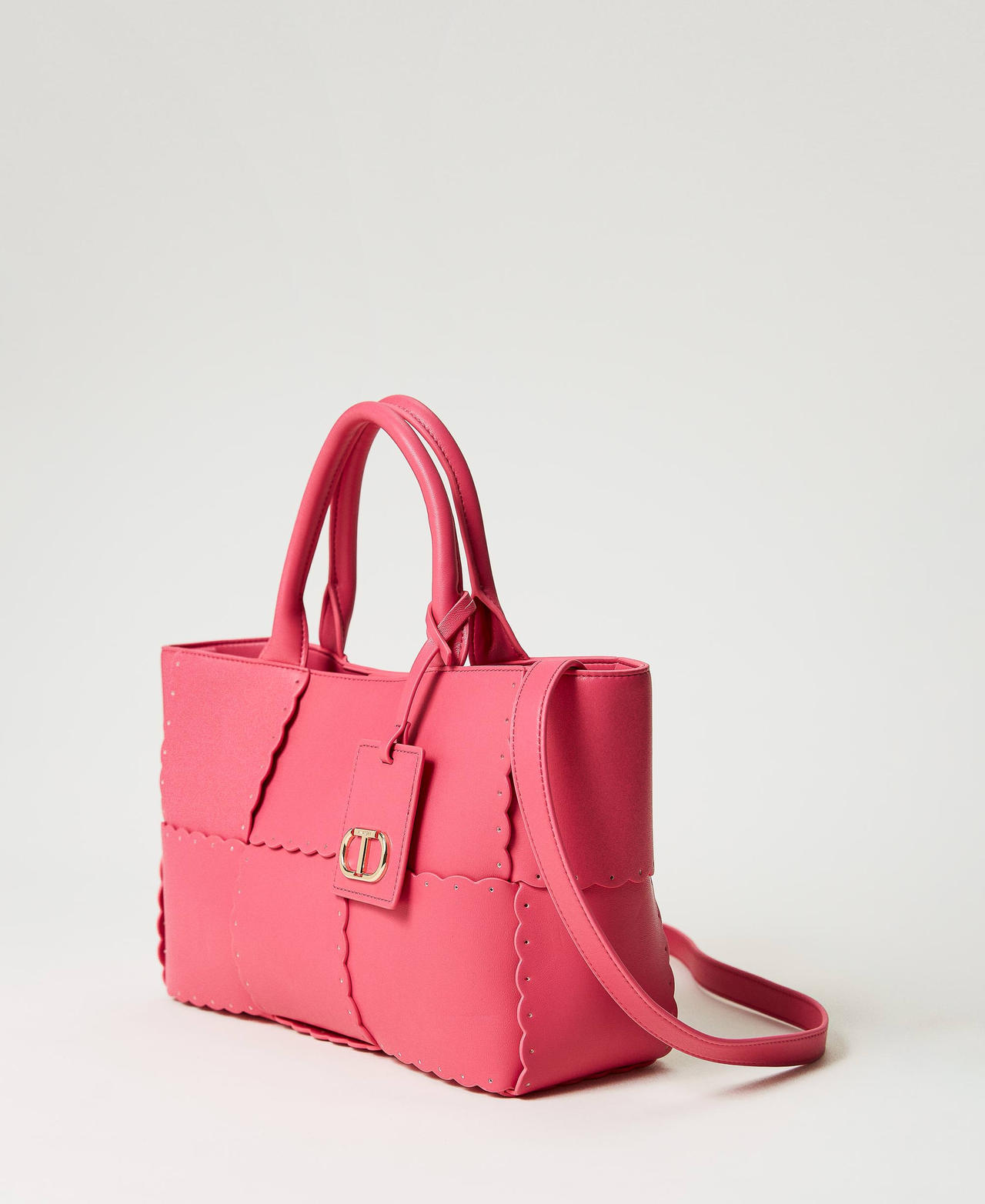 Borsa shopper 'Lucky' con intreccio Fuxia Donna 231TD8251_00009_02