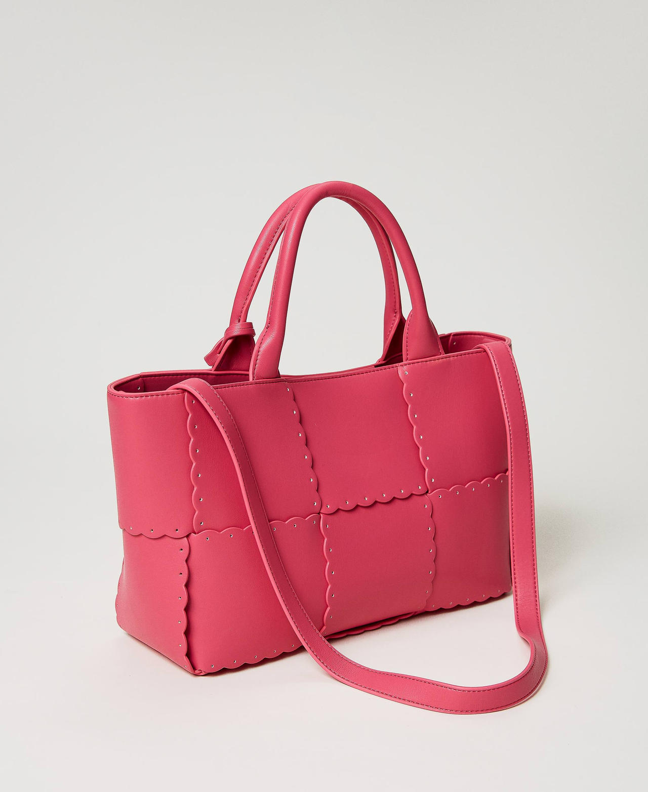 &lsquo;Lucky&rsquo; shopper with weaved bands Fuxia Woman 231TD8251_00009_03