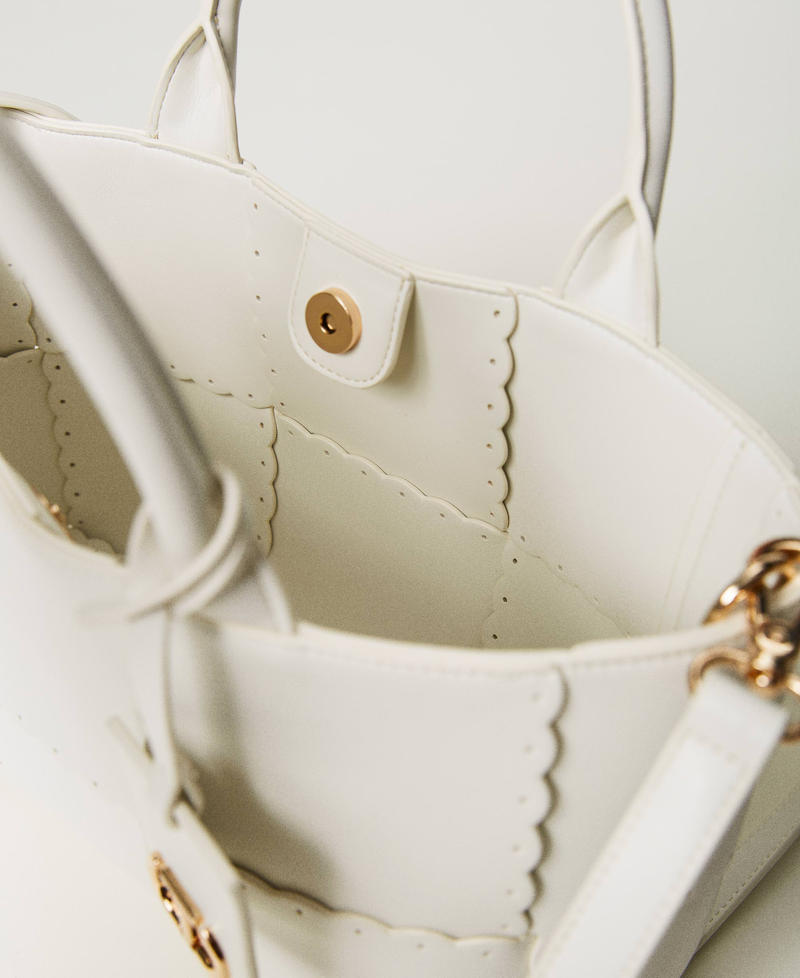 Borsa shopper 'Lucky' con intreccio Avorio Donna 231TD8251_00018_04