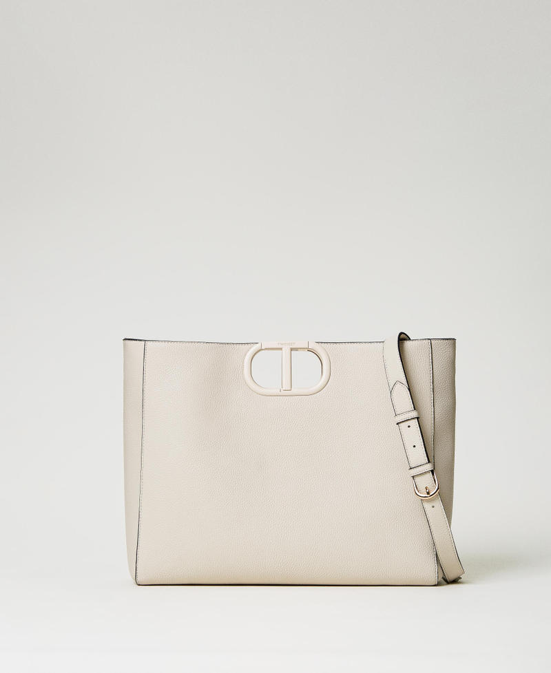 Large ‘Lila’ shopper with Oval T handle Ivory Woman 231TD8260_00018_01