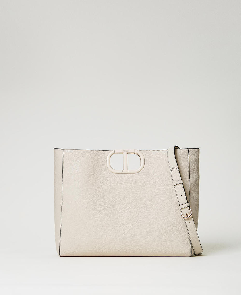 Large ‘Lila’ shopper with Oval T handle Ivory Woman 231TD8260_00018_01