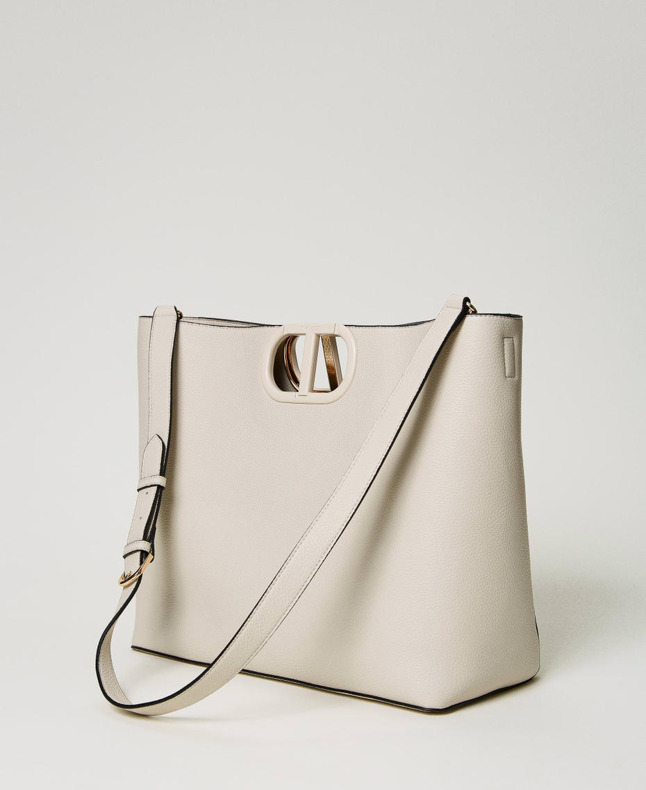 Large ‘Lila’ shopper with Oval T handle Ivory Woman 231TD8260_00018_03
