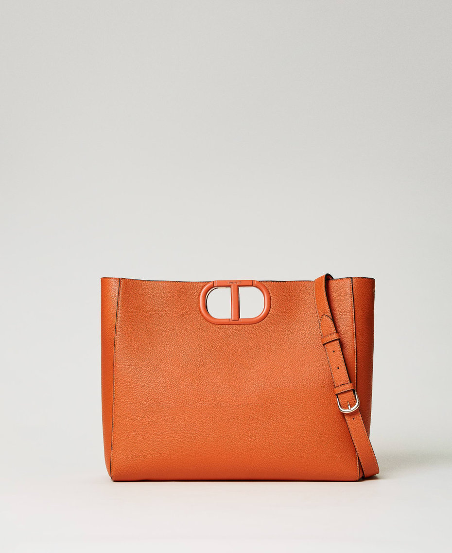 Large ‘Lila’ shopper with Oval T handle Orange Woman 231TD8260_03345_01