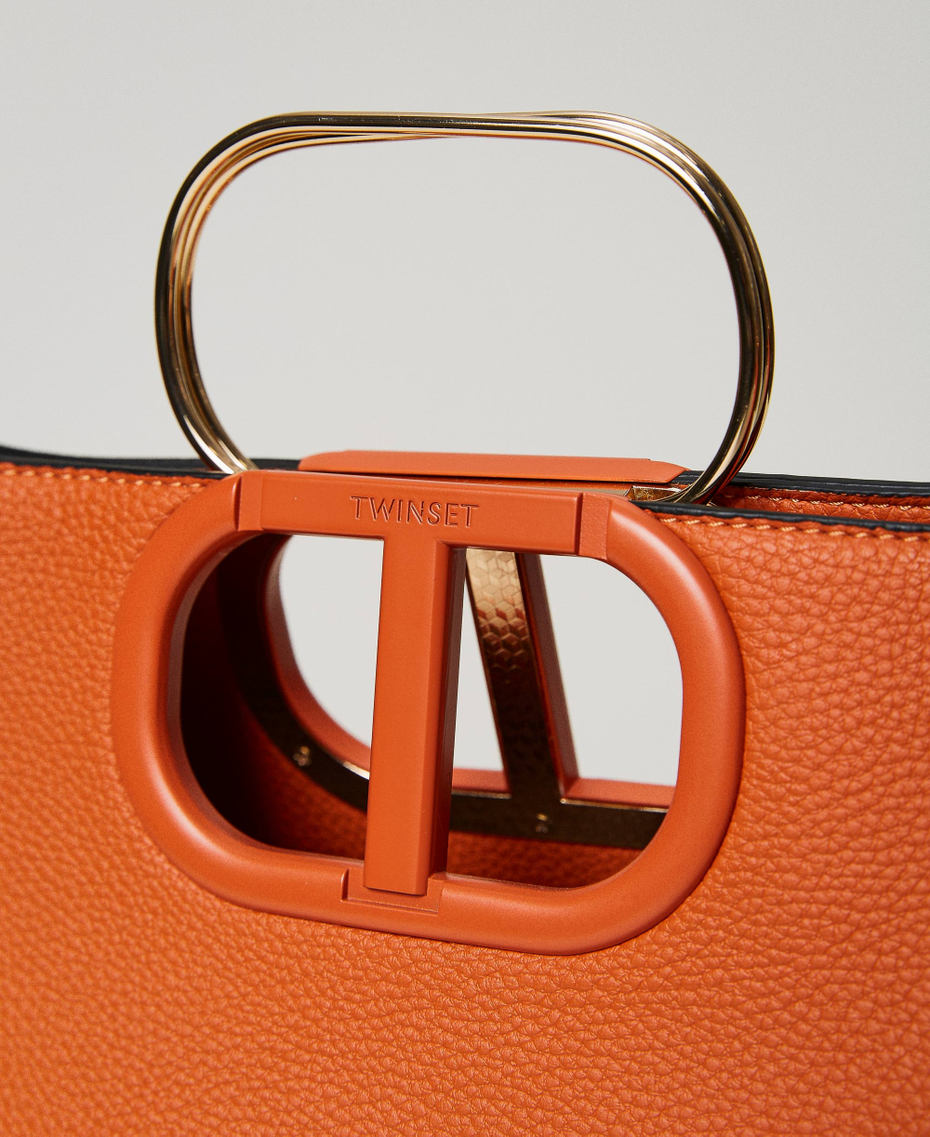 Large ‘Lila’ shopper with Oval T handle Orange Woman 231TD8260_03345_04