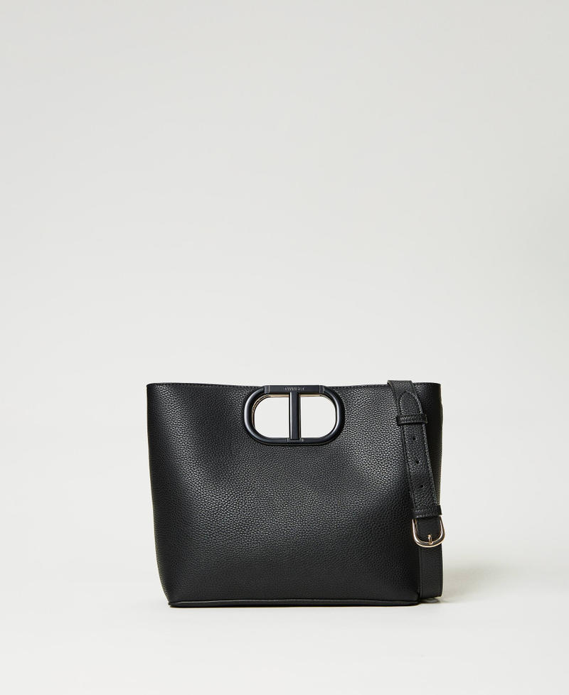 Mittelgroßer Shopper „Lila“ mit „Oval T“-Griff Schwarz Frau 231TD8262_00006_01