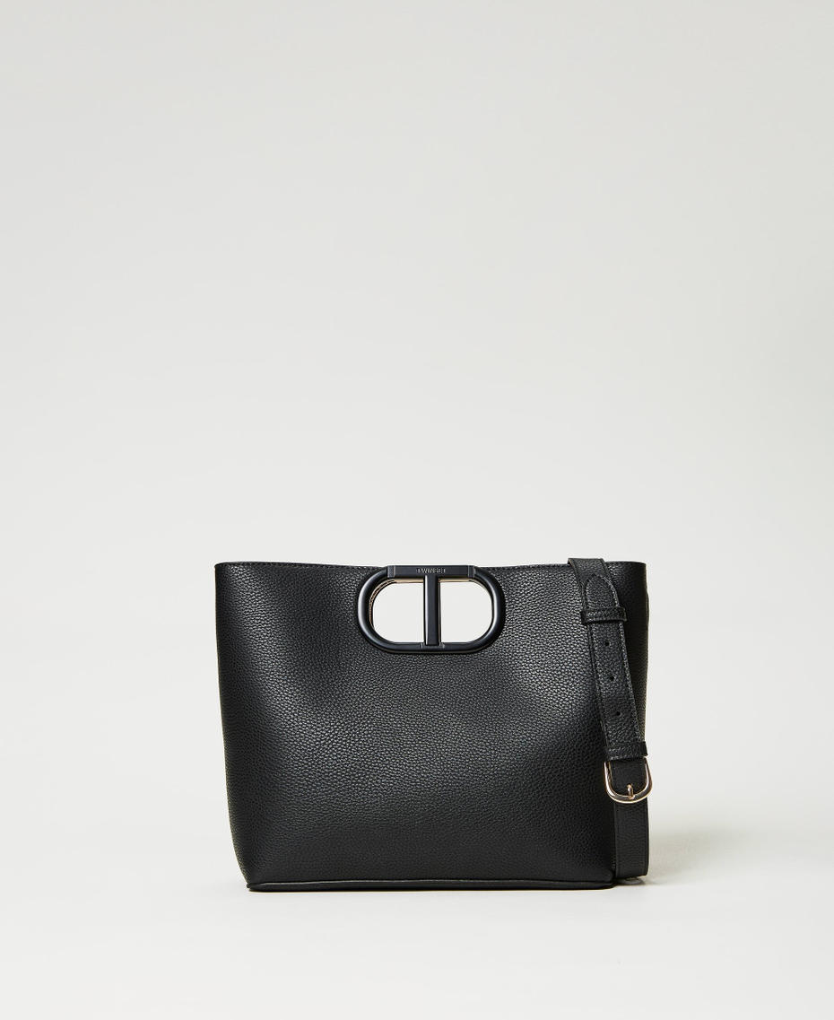Mittelgroßer Shopper „Lila“ mit „Oval T“-Griff Schwarz Frau 231TD8262_00006_01