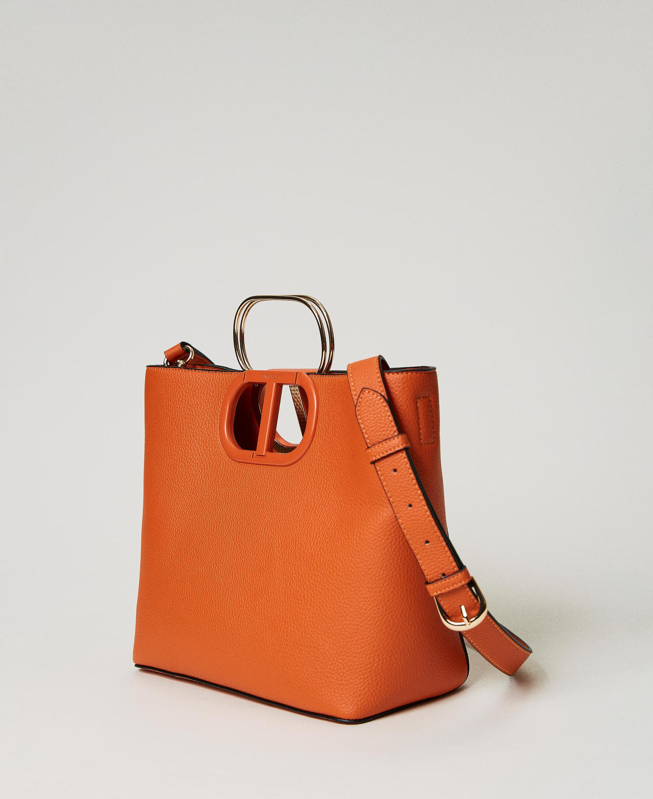Medium ‘Lila’ shopper with Oval T handle Orange Woman 231TD8262_03345_02