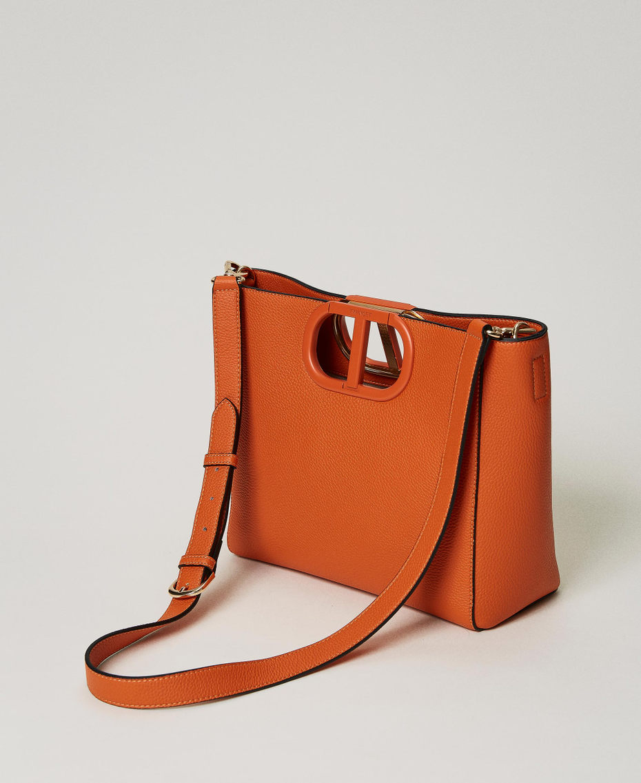 Medium ‘Lila’ shopper with Oval T handle Orange Woman 231TD8262_03345_03