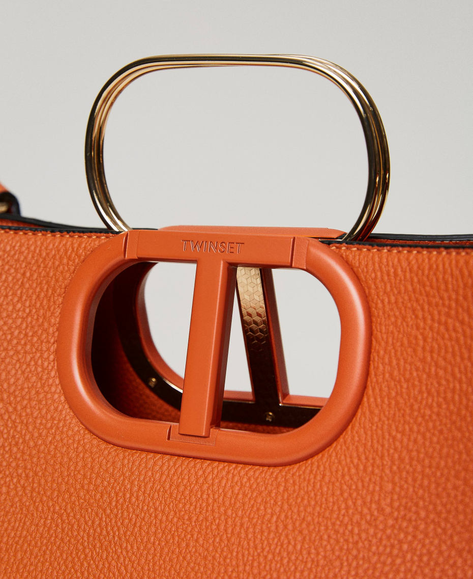 Medium ‘Lila’ shopper with Oval T handle Orange Woman 231TD8262_03345_04