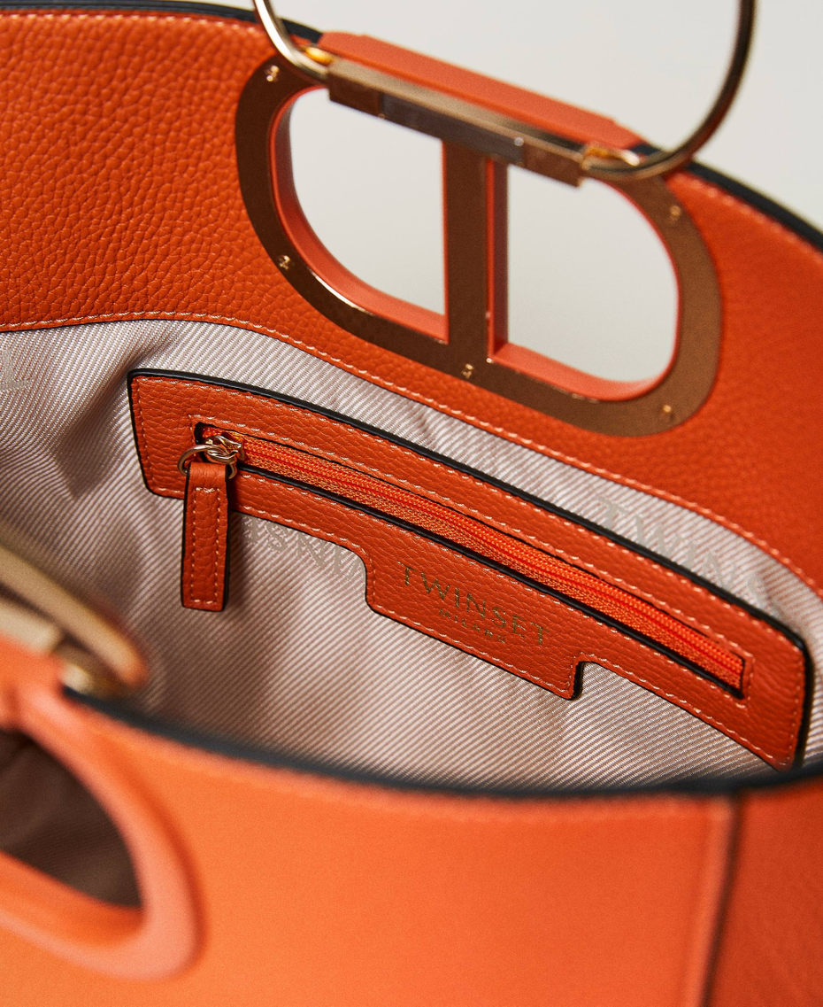 Medium ‘Lila’ shopper with Oval T handle Orange Woman 231TD8262_03345_05