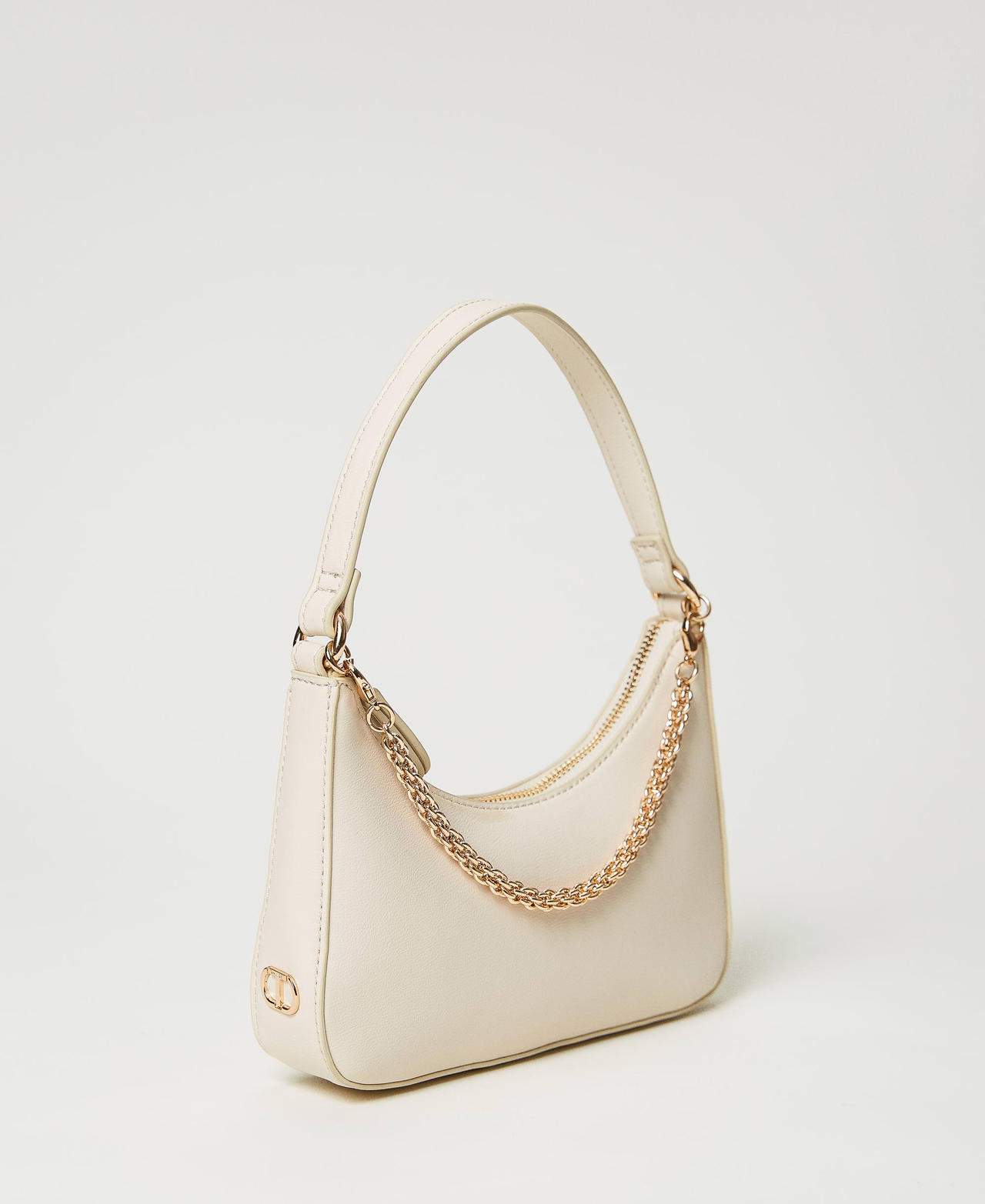 Small 'Suki' hobo bag with chain Ivory Woman 231TD8281_00018_02