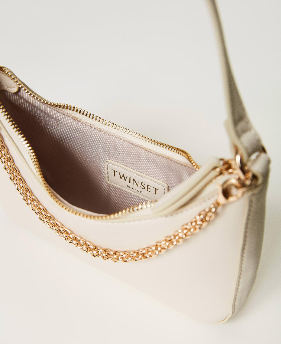 Small 'Suki' hobo bag with chain Ivory Woman 231TD8281_00018_04