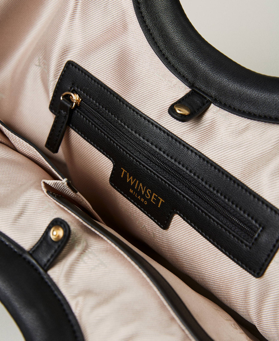 Borsa shopper 'Ring' in canvas Nero Donna 231TD8311_00006_04