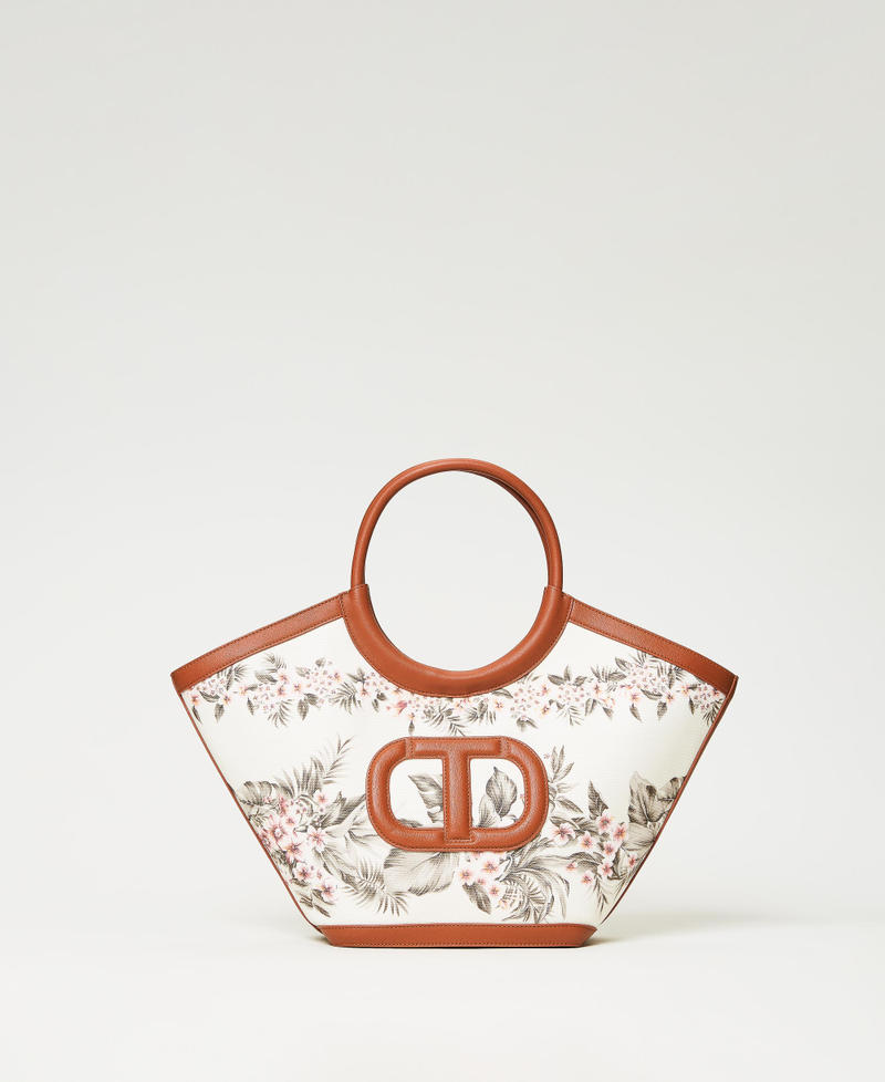 Borsa shopper 'Ring' in canvas a fiori Stampa Fiore Beige Donna 231TD8314_10589_01