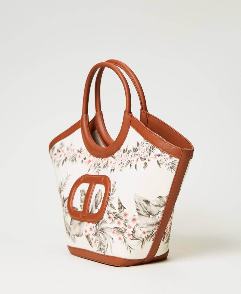 Borsa shopper 'Ring' in canvas a fiori Stampa Fiore Beige Donna 231TD8314_10589_02