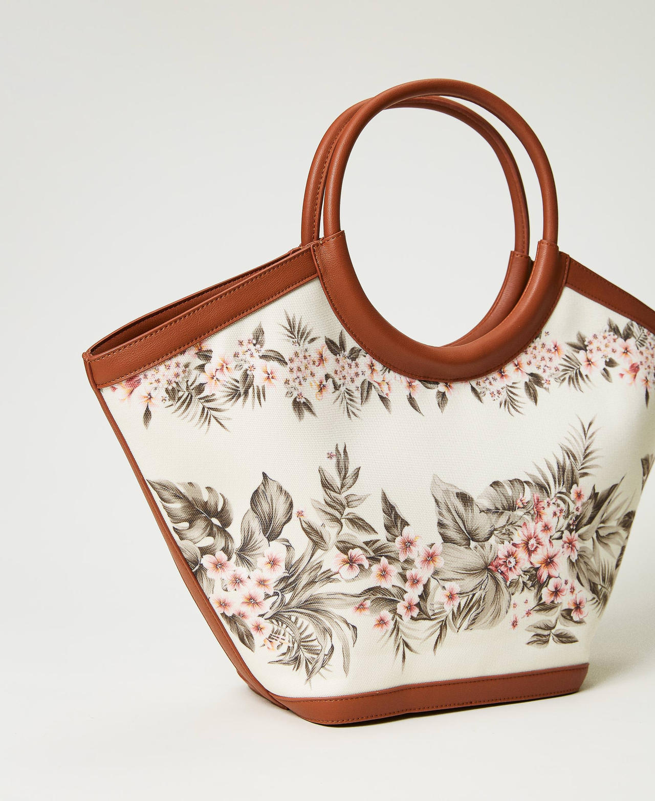 Shopper &bdquo;Ring&ldquo; aus Canvas mit Blumen