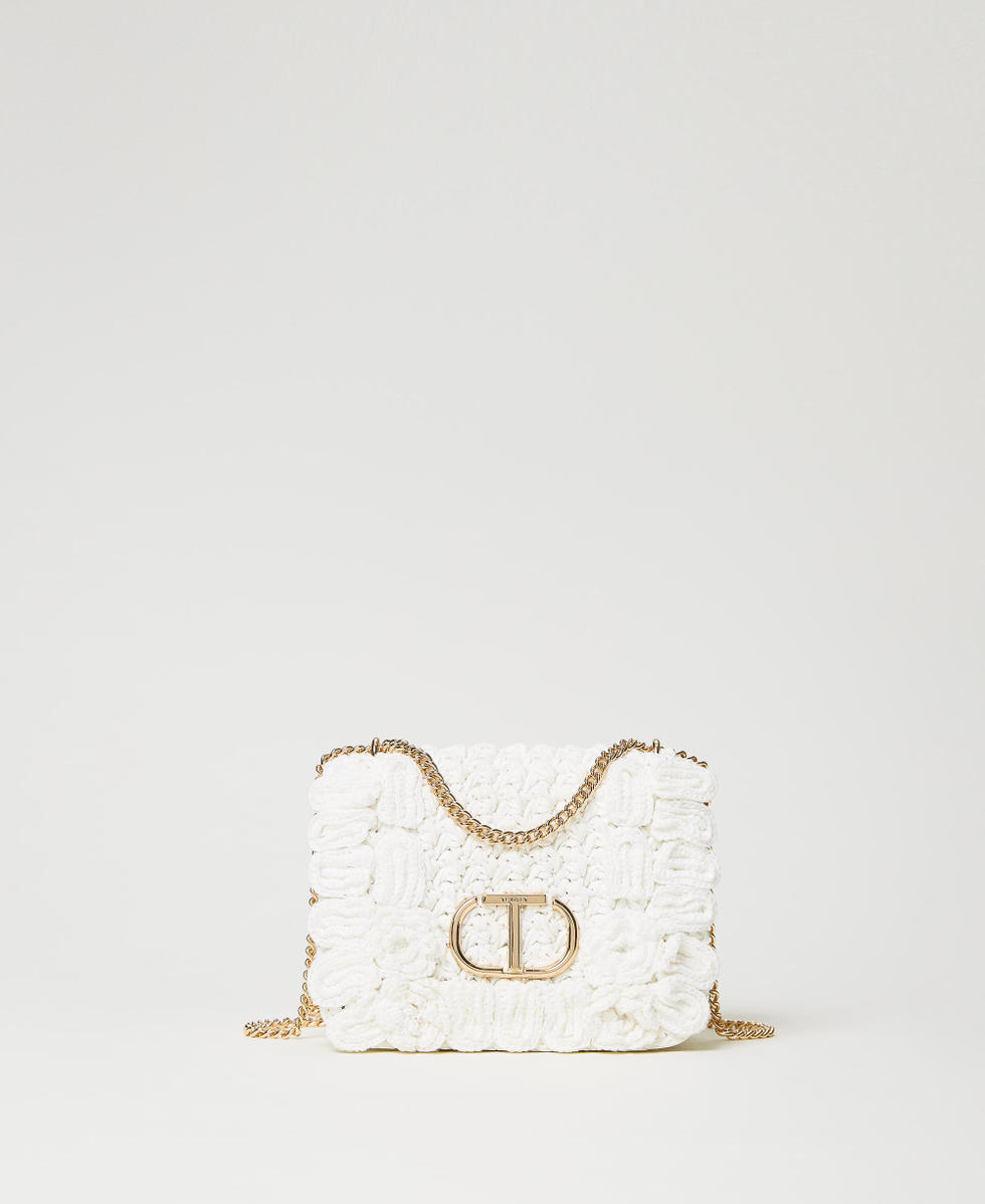 Borsa a tracolla con ricamo crochet Donna Bianco TWINSET Milano