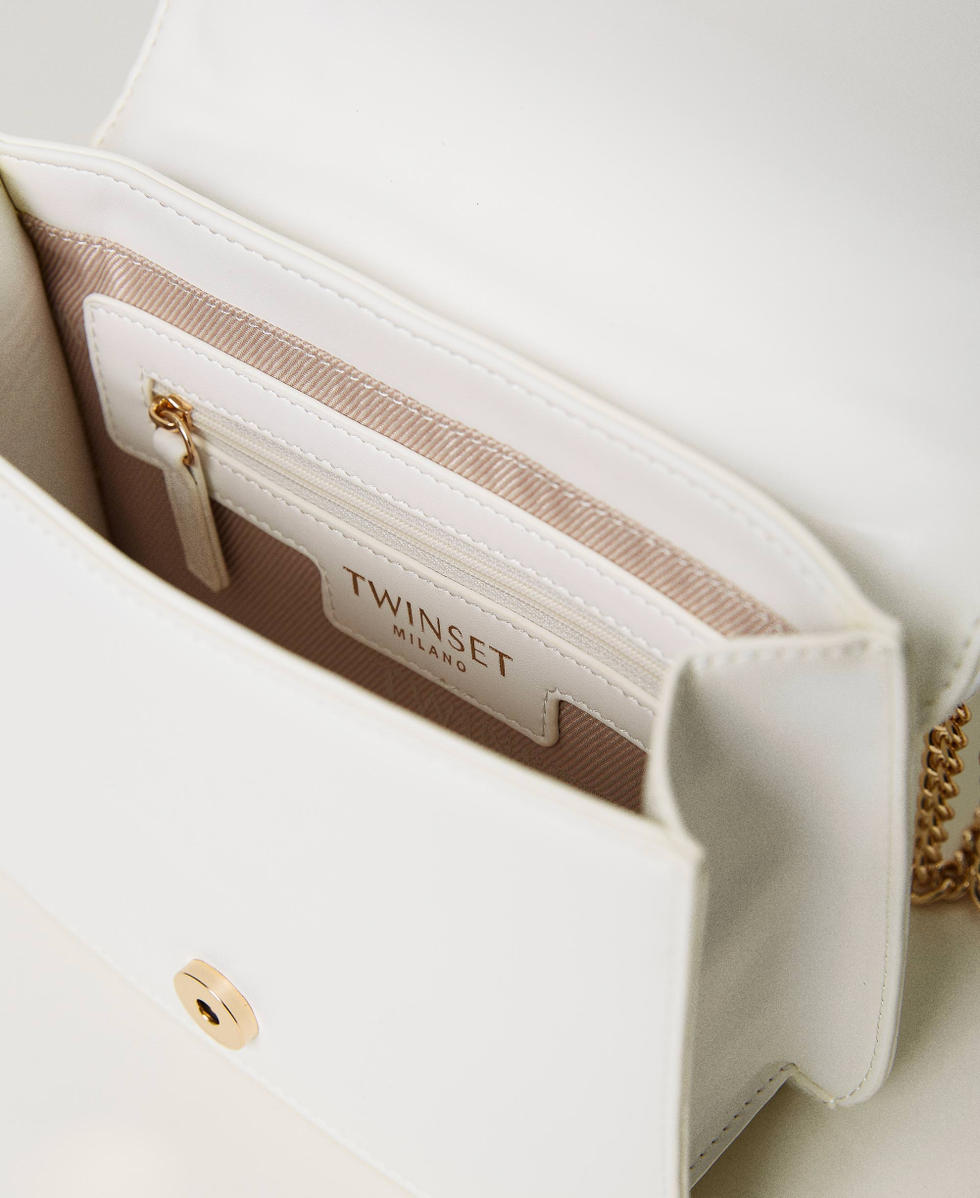 Shoulder bag with crochet embroidery Woman, White | TWINSET Milano