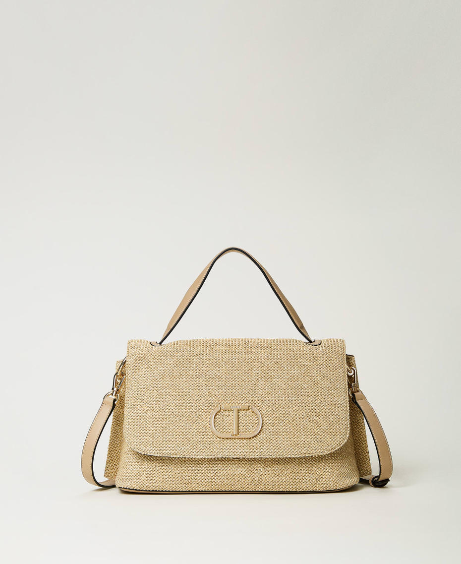 Straw-like top handle bag “Pale Hemp” Beige Woman 231TD8380_10315_01
