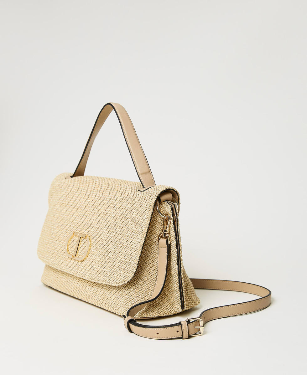 Straw-like top handle bag