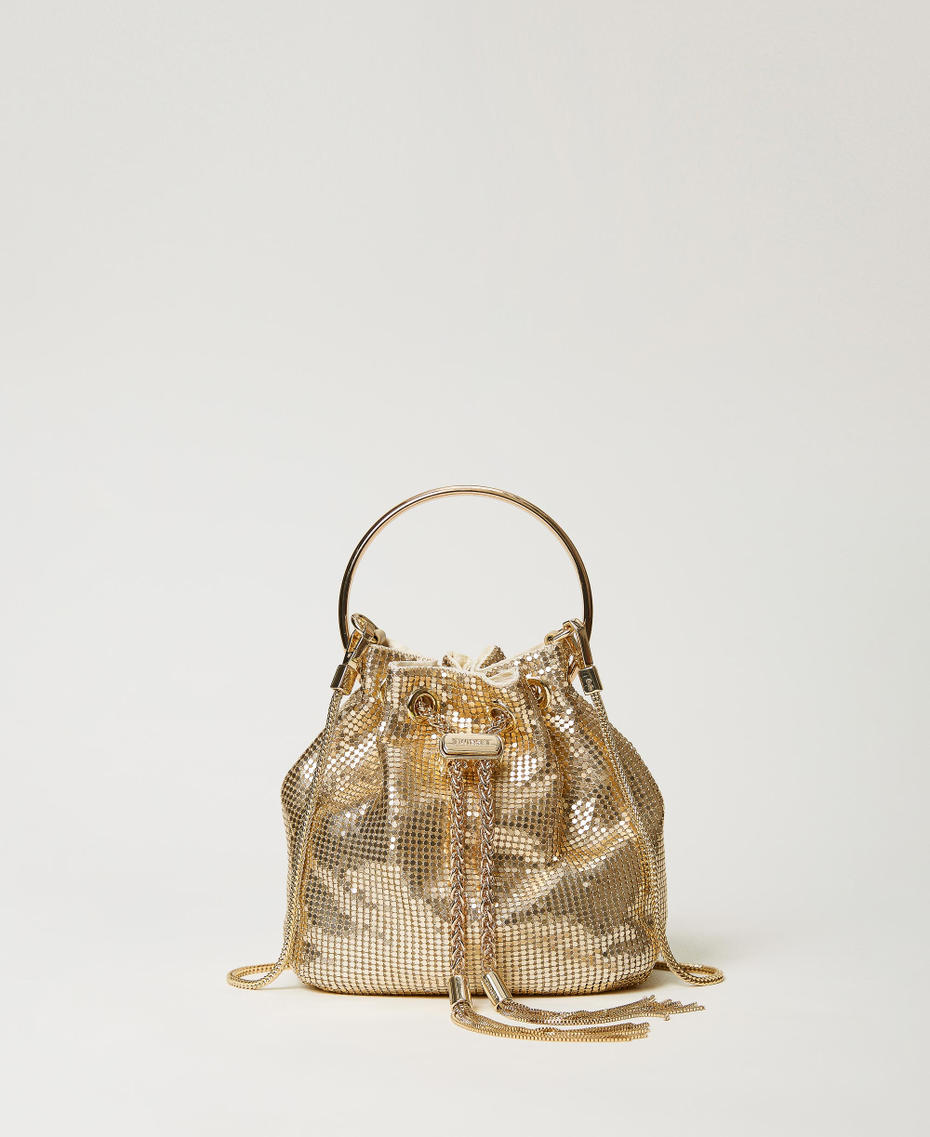 Chain mail bucket bag Yellow Gold Woman 231TD8390_10366_01