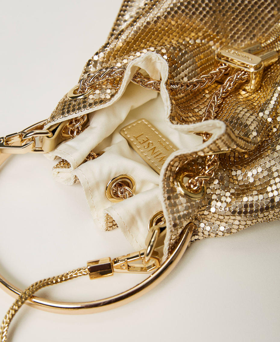 Chain mail bucket bag Yellow Gold Woman 231TD8390_10366_04