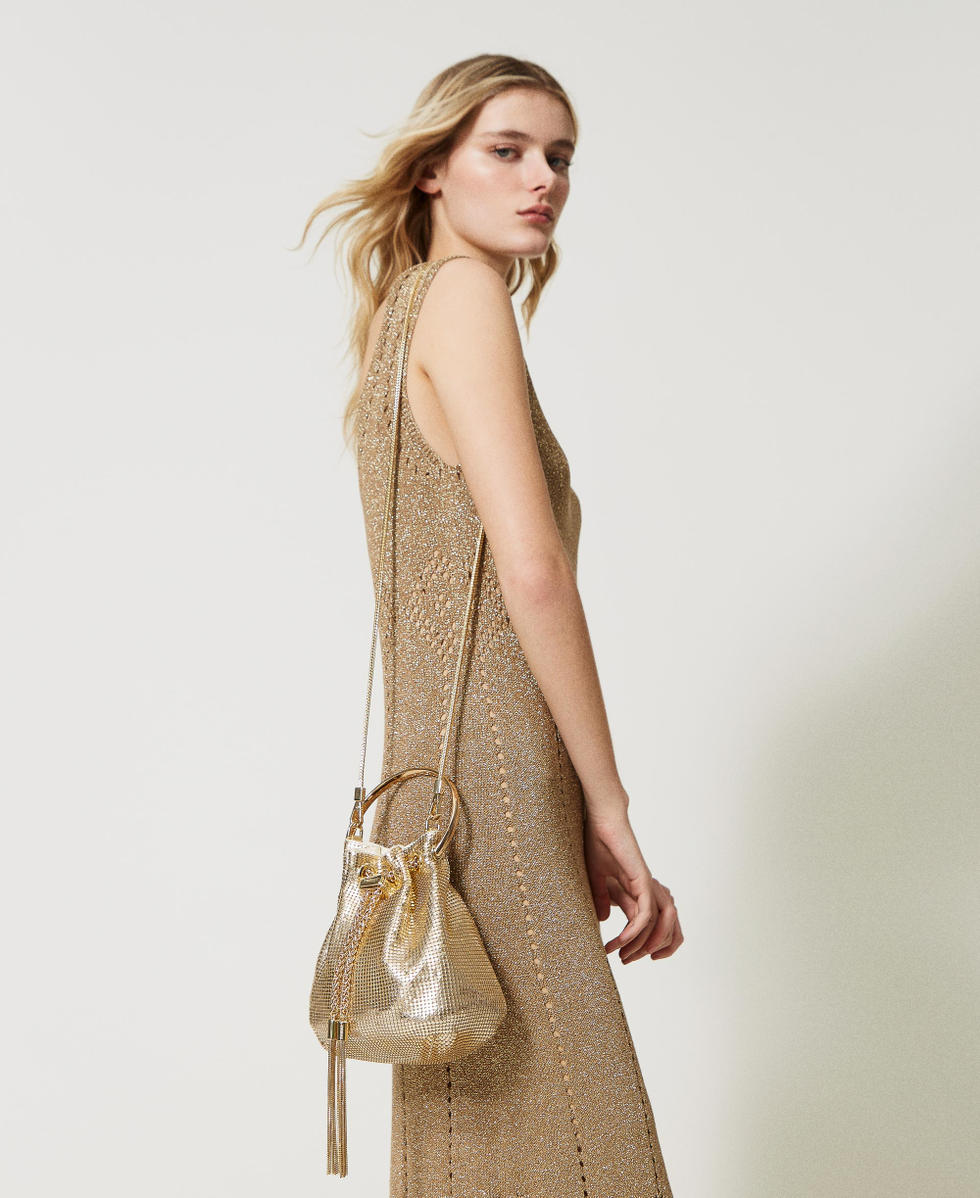Gold bucket bag top