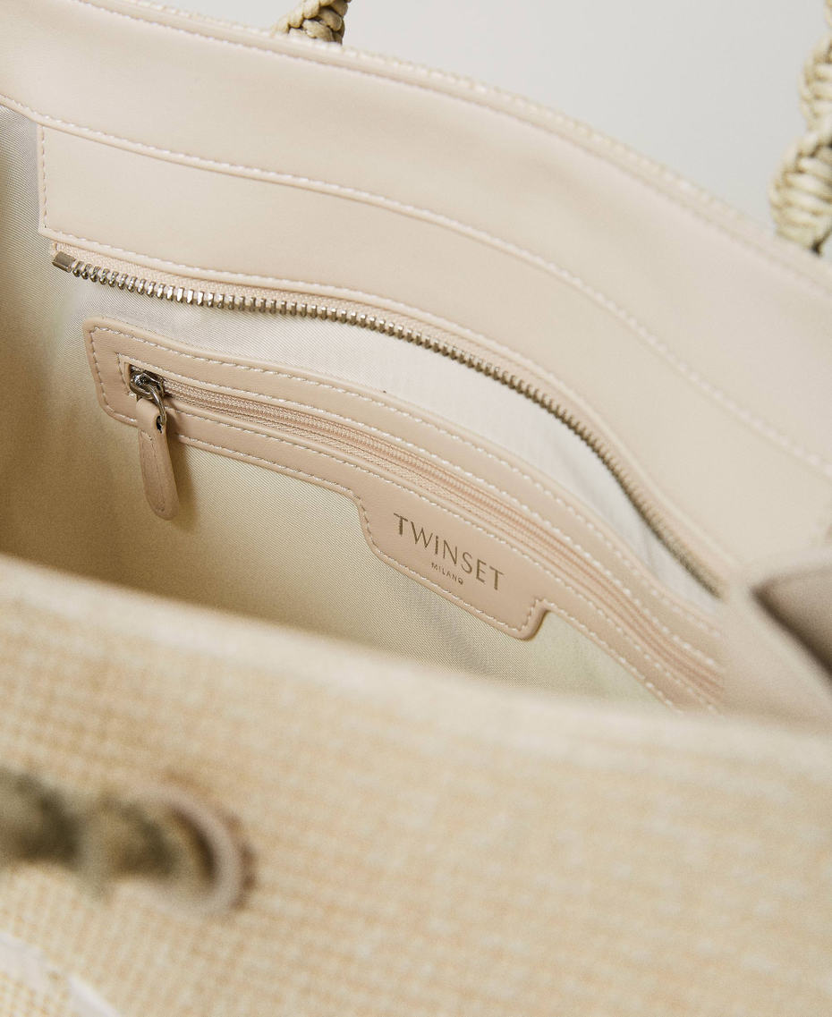 Großer Shopper „Darling“ aus Strohimitat Elfenbein Frau 231TD8400_00018_04