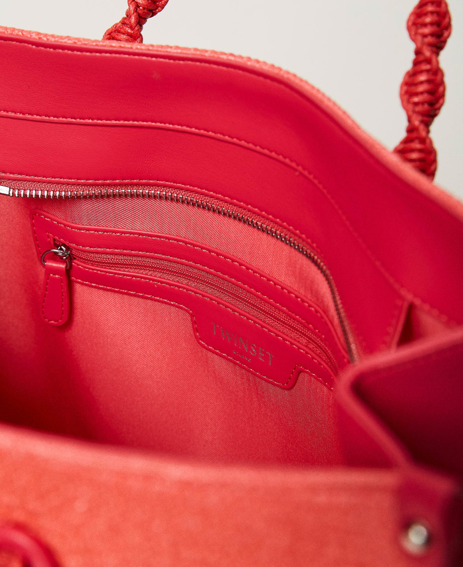 'Darling' large straw-like shopper "Lip Gloss” Pink Woman 231TD8400_00327_04