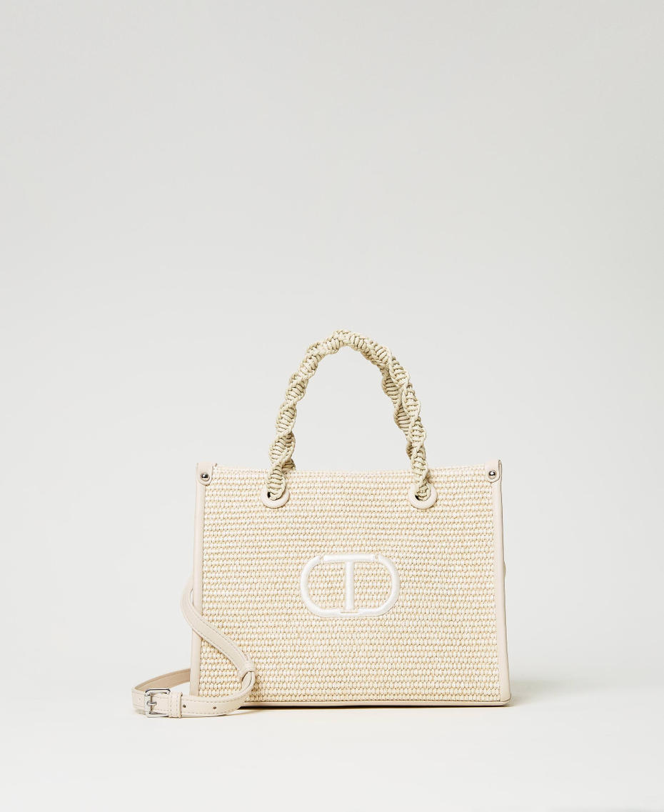 Средняя сумка-шоппер Darling с имитацией соломки Розовый Parisienne женщина 231TD8401-01