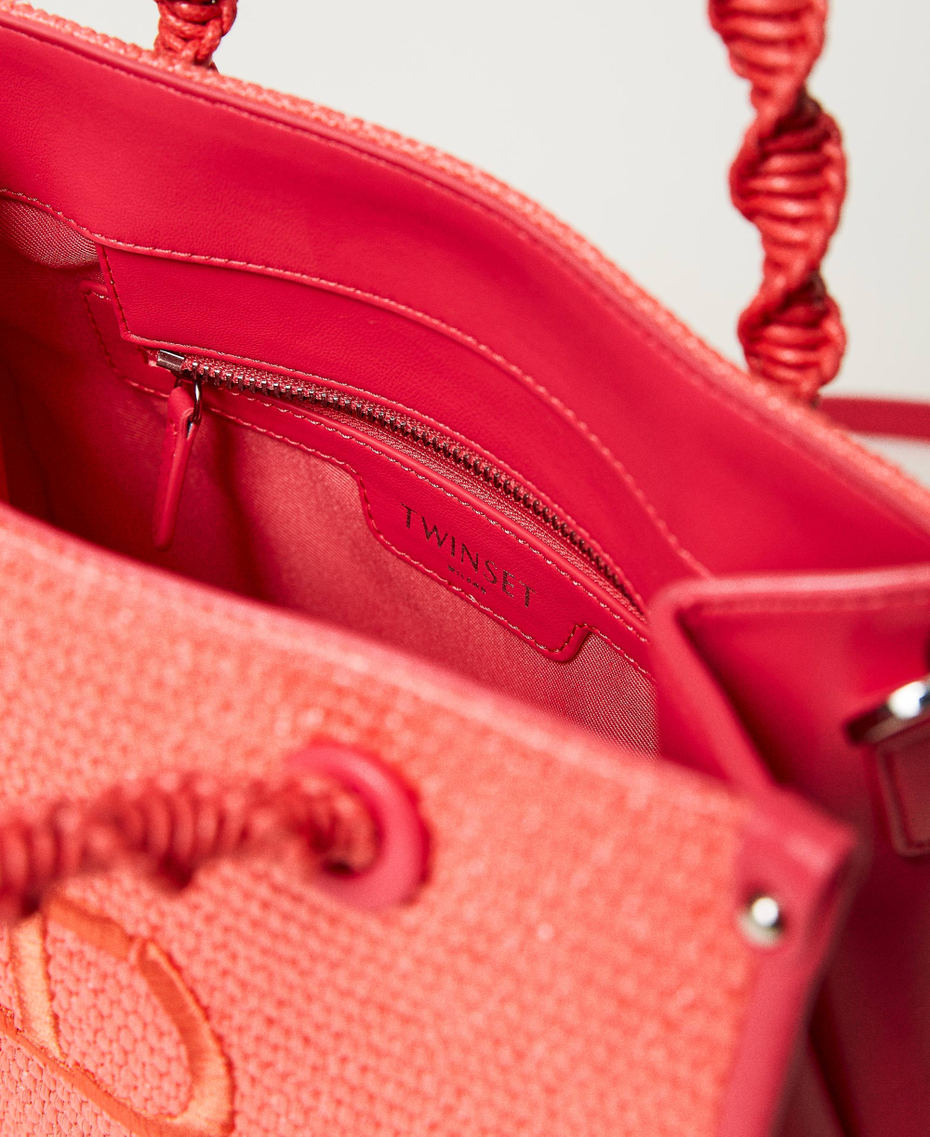 Mittelgroßer Shopper „Darling“ aus Strohimitat Lipglossrosa Frau 231TD8401_00327_04
