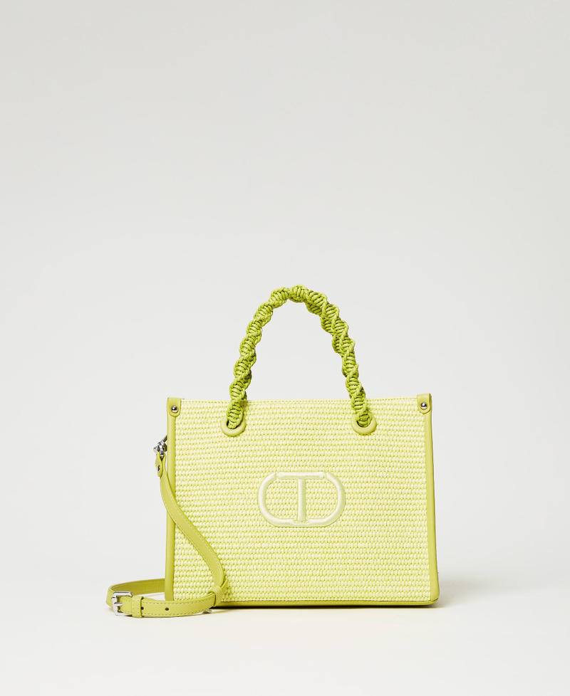 'Darling' medium straw-like shopper Lime Yellow Woman 231TD8401_00352_01