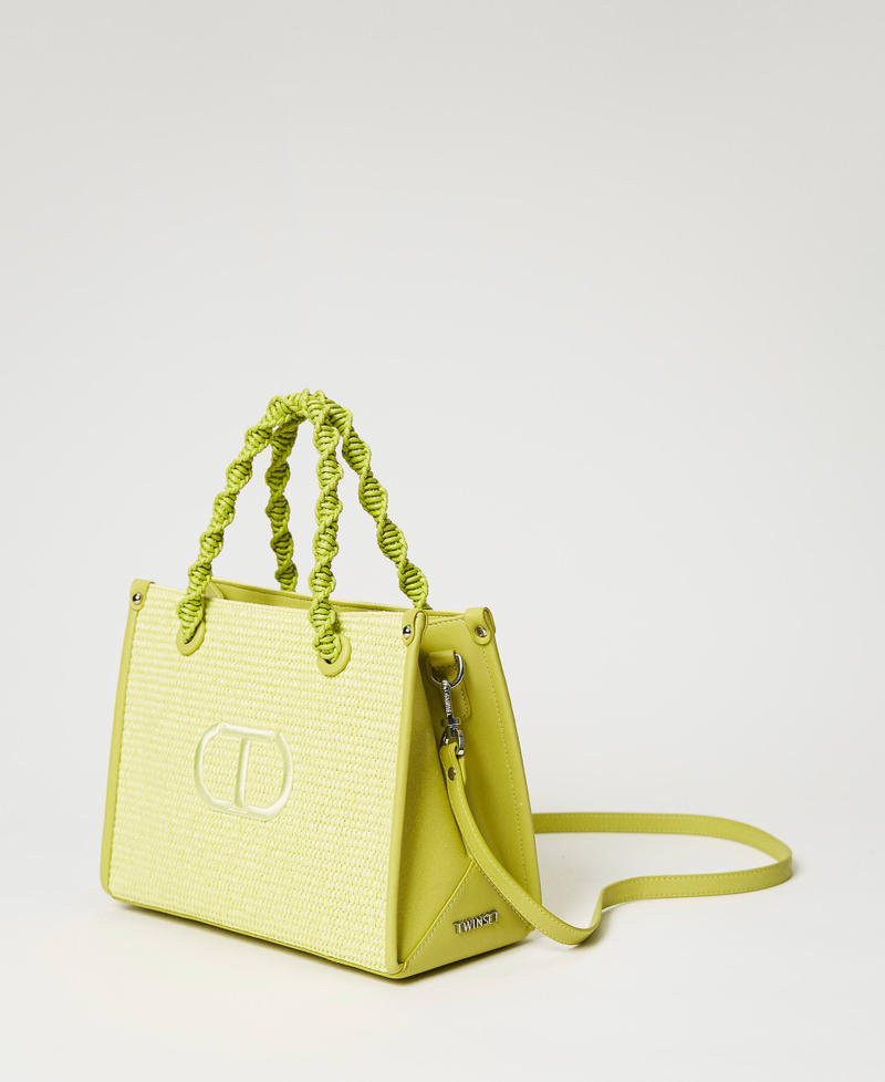 'Darling' medium straw-like shopper Lime Yellow Woman 231TD8401_00352_02