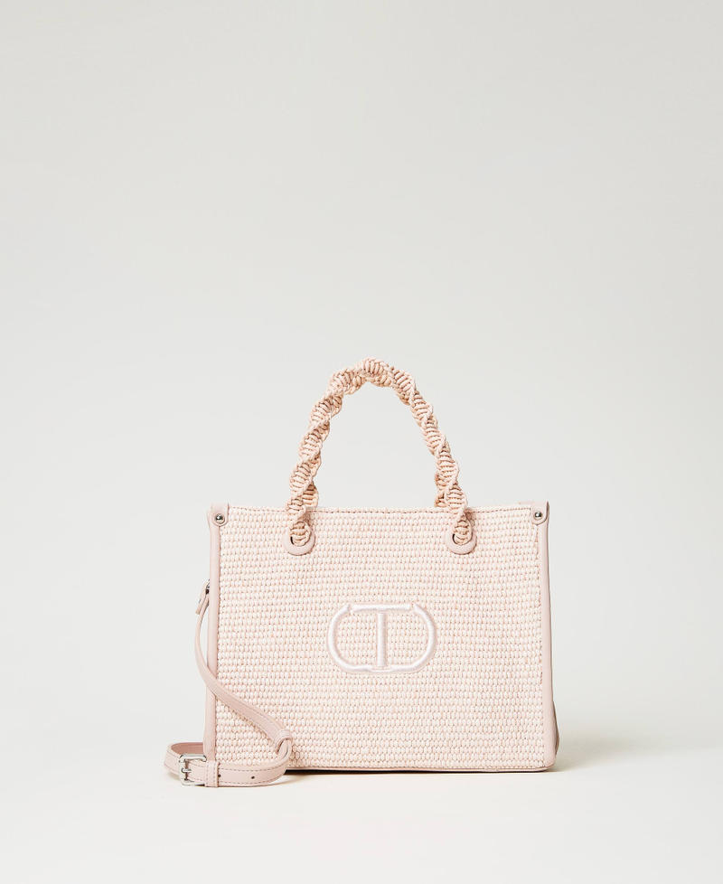 Mittelgroßer Shopper „Darling“ aus Strohimitat Parisienne Rosa Frau 231TD8401_00714_01