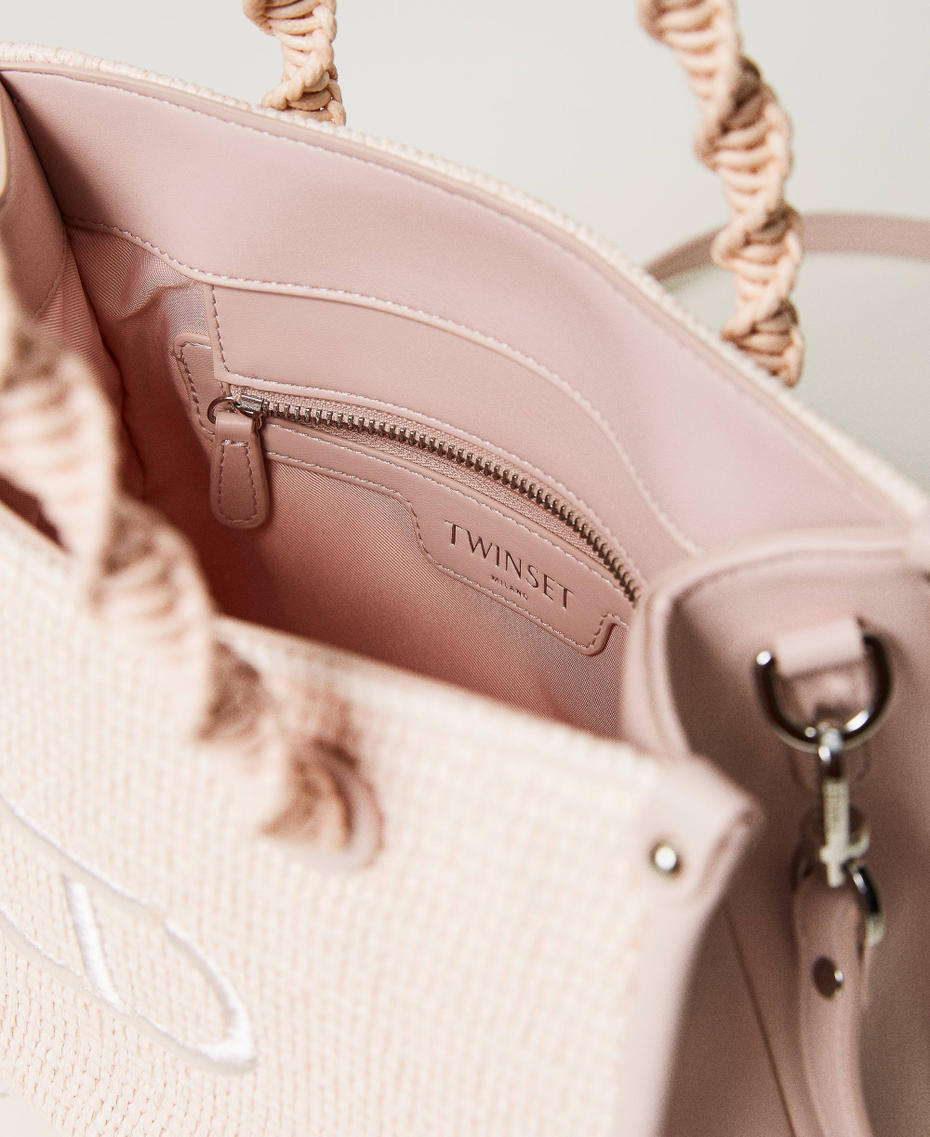 Mittelgroßer Shopper „Darling“ aus Strohimitat Parisienne Rosa Frau 231TD8401_00714_04