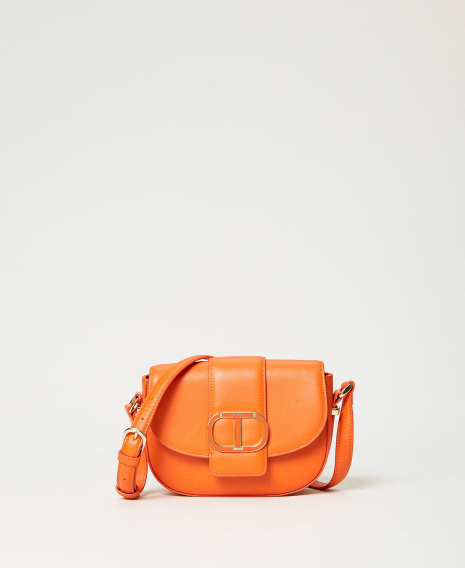 'Amie' leather crescent shoulder bag Orange Woman 231TD8440-01