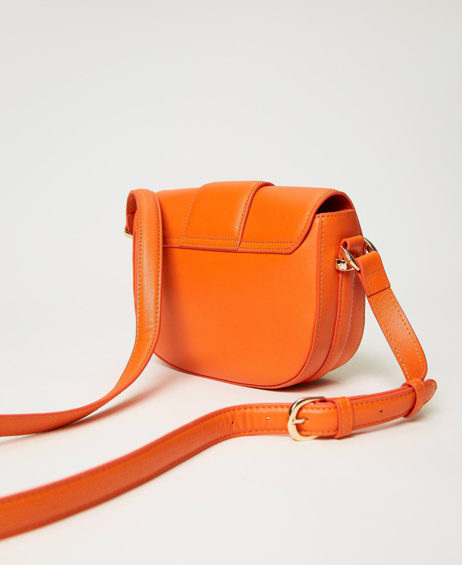 'Amie' leather crescent shoulder bag Orange Woman 231TD8440-03